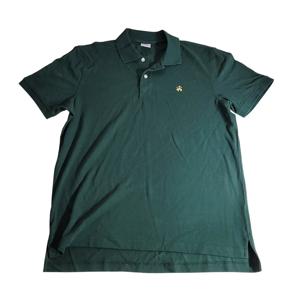 Brooks Brothers 1818 Original Fit Polo Shirt Mens Large Green Cotton Pique Logo